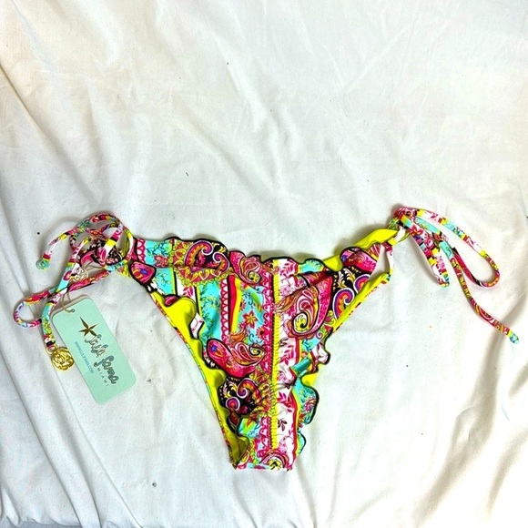 Luli Fama MIAMI BOUND - Wavy Ruched Back Tie Side Bottom - Picture 4 of 4